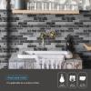 imageArt3d 10Sheet Peel and Stick Backsplash 12 in x 12in Dark Grey Marble DesignDark Gray