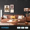 imageArt3d 197quotx197quot Pack Of 12 Wall Panel 3D Pyramid Snow WhiteBlack