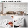 imageArt3d 197quotx197quot Pack Of 12 Wall Panel 3D Pyramid Snow WhiteWhite