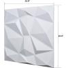 imageArt3d 3D Leather Tiles Decoartive 3D Wall Panels White Pyramid 236quot x 236quot 6 PackWhite Diamond