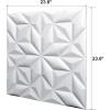 imageArt3d 3D Leather Tiles Decoartive 3D Wall Panels White Pyramid 236quot x 236quot 6 PackWhite Pyramid
