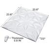 imageArt3d 3D Leather Tiles Decoartive 3D Wall Panels White Pyramid 236quot x 236quot 6 PackWhite Pyramid