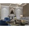 imageArt3d 3D Leather Tiles Decoartive 3D Wall Panels White Pyramid 236quot x 236quot 6 PackWhite Wave
