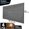 imageArt3d 3D Leather Tiles Decorative 3D Wall Panels White Wave 236quot x 236quot 6 PackDark Grey
