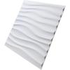 imageArt3d Plastic 3D Wall Panel PVC Wave Wall Design White 197quot x 197quot 12Pack1 White