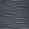 imageArt3d 3D Leather Tiles Decoartive 3D Wall Panels Black Wave 236quot x 236quot 6 Pack