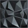 imageArt3d Textures 3D Wall Panels Glossy White Marble Diamond Design for Interior Wall Decor Pack of 12 Tiles 32 Sq Ft PVCSmoky Black
