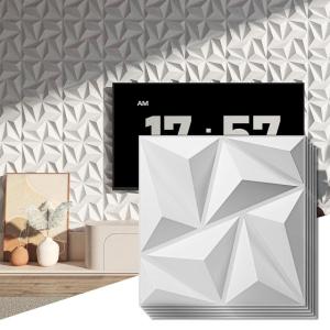 imageArt3d 197quotx197quot Pack Of 12 Wall Panel 3D Pyramid Snow WhiteDiamondWhite