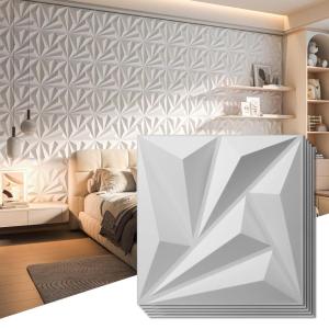 imageArt3d 197quotx197quot Pack Of 12 Wall Panel 3D Pyramid Snow WhiteWhite