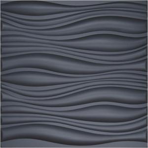 imageArt3d 3D Leather Tiles Decoartive 3D Wall Panels Black Wave 236quot x 236quot 6 Pack