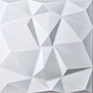 imageArt3d 3D Leather Tiles Decoartive 3D Wall Panels White Pyramid 236quot x 236quot 6 PackWhite Diamond