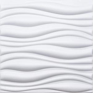 imageArt3d 3D Leather Tiles Decoartive 3D Wall Panels White Pyramid 236quot x 236quot 6 PackWhite Wave