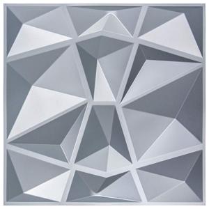 imageArt3d 3D Paneling Textured 3D Wall Design Grey Diamond 197quot x 197quot 12 Pack Matt Grey