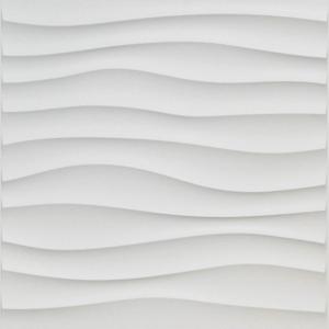 imageArt3d Plastic 3D Wall Panel PVC Wave Wall Design White 197quot x 197quot 12Pack1 White