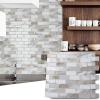 imageArt3d 10Piece Peel and Stick Backsplash Tile 12quot X 12quot SelfAdhesive Tile Sticker 10 TilesBeige  White