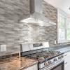 imageArt3d 10Piece Peel and Stick Backsplash Tile 12quot X 12quot SelfAdhesive Tile Sticker 10 TilesBeige  White
