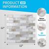 imageArt3d 10Piece Peel and Stick Backsplash Tile 12quot X 12quot SelfAdhesive Tile Sticker 10 TilesBeige  White