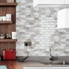 imageArt3d 10Piece Peel and Stick Backsplash Tile 12quot X 12quot SelfAdhesive Tile Sticker 10 TilesBeige  White