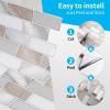 imageArt3d 10Piece Peel and Stick Backsplash Tile 12quot X 12quot SelfAdhesive Tile Sticker 10 TilesBeige  White