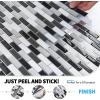 imageArt3d 10Piece Peel and Stick Backsplash Tile 12quot X 12quot SelfAdhesive Tile Sticker 10 TilesBlackwhite