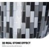 imageArt3d 10Piece Peel and Stick Backsplash Tile 12quot X 12quot SelfAdhesive Tile Sticker 10 TilesBlackwhite