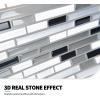 imageArt3d 10Piece Peel and Stick Backsplash Tile 12quot X 12quot SelfAdhesive Tile Sticker 10 TilesGraywhite