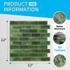 imageArt3d 10Piece Peel and Stick Backsplash Tile 12quot X 12quot SelfAdhesive Tile Sticker 10 TilesJade Green