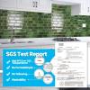 imageArt3d 10Piece Peel and Stick Backsplash Tile 12quot X 12quot SelfAdhesive Tile Sticker 10 TilesJade Green