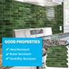 imageArt3d 10Piece Peel and Stick Backsplash Tile 12quot X 12quot SelfAdhesive Tile Sticker 10 TilesJade Green