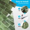 imageArt3d 10Piece Peel and Stick Backsplash Tile 12quot X 12quot SelfAdhesive Tile Sticker 10 TilesJade Green