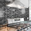 imageArt3d 10Piece Peel and Stick Backsplash Tile 12quot X 12quot SelfAdhesive Tile Sticker 10 TilesSmoky Black