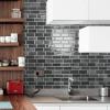 imageArt3d 10Piece Peel and Stick Backsplash Tile 12quot X 12quot SelfAdhesive Tile Sticker 10 TilesSmoky Black