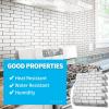 imageArt3d 10Piece Peel and Stick Backsplash Tile 12quot X 12quot SelfAdhesive Tile Sticker 10 TilesWarm White with Black Grout