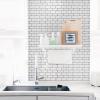 imageArt3d 10Piece Peel and Stick Backsplash Tile 12quot X 12quot SelfAdhesive Tile Sticker 10 TilesWarm White with Black Grout