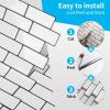 imageArt3d 10Piece Peel and Stick Backsplash Tile 12quot X 12quot SelfAdhesive Tile Sticker 10 TilesWarm White with Black Grout