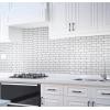 imageArt3d 10Piece Peel and Stick Backsplash Tile 12quot X 12quot SelfAdhesive Tile Sticker 10 TilesWarm White with Black Grout
