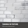 imageArt3d 10Piece Peel and Stick Backsplash Tile 12quot X 12quot SelfAdhesive Tile Sticker 10 TilesWhite