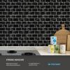 imageArt3d 10Sheet Peel and Stick Subway Backsplash 12 in x 12in Black Marble DesignBlack Marble