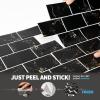 imageArt3d 10Sheet Peel and Stick Subway Backsplash 12 in x 12in Black Marble DesignBlack Marble