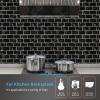 imageArt3d 10Sheet Peel and Stick Subway Backsplash 12 in x 12in Black Marble DesignBlack Marble