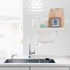 imageArt3d 10Sheet Peel and Stick Subway Backsplash 12 in x 12in Black Marble DesignWhite