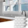 imageArt3d 10Sheet Peel and Stick Subway Backsplash 12 in x 12in Black Marble DesignWhiteblack Grout