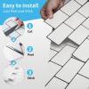 imageArt3d 10Sheet Peel and Stick Subway Backsplash 12 in x 12in Black Marble DesignWhiteblack Grout