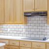 imageArt3d 10Sheet Peel and Stick Subway Backsplash 12 in x 12in Black Marble DesignWhiteblack Grout