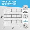 imageArt3d 10Sheet Peel and Stick Subway Backsplash 12 in x 12in Black Marble DesignWhiteblack Grout