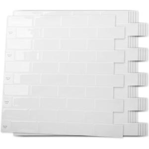 imageArt3d 10Piece Peel and Stick Backsplash Tile 12quot X 12quot SelfAdhesive Tile Sticker 10 TilesWhite Washed