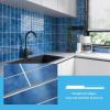 imageArt3d 10Sheet Faux Marble Peel and Stick Backsplash Tile for Kitchen Wall Bathroom Countertops 114 inch x 91 inch Stickon GlazedCeramic Finish Resist to Water Heat and Scratches Ash GreyBlue
