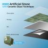 imageArt3d 10Sheet Faux Marble Peel and Stick Backsplash Tile for Kitchen Wall Bathroom Countertops 114 inch x 91 inch Stickon GlazedCeramic Finish Resist to Water Heat and Scratches Ash GreyGreen