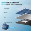 imageArt3d 10Sheet Faux Marble Peel and Stick Backsplash Tile for Kitchen Wall Bathroom Countertops 114 inch x 91 inch Stickon GlazedCeramic Finish Resist to Water Heat and Scratches Ash GreyBlue