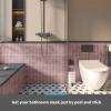 imageArt3d 10Sheet Faux Marble Peel and Stick Backsplash Tile for Kitchen Wall Bathroom Countertops 114 inch x 91 inch Stickon GlazedCeramic Finish Resist to Water Heat and Scratches Ash GreyPink